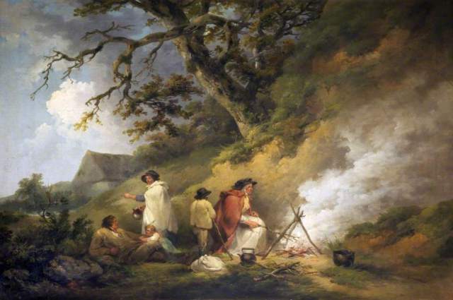 Gipsy Encampment by George Morland, c.1790-1795 (c) Walker Art Gallery; Supplied by The Public Catalogue Foundation