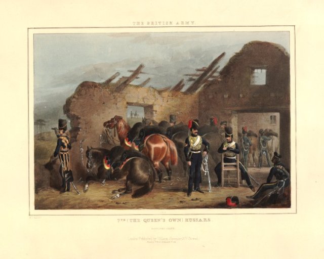 Plate 4; soldiers and horse gathered in a ruined house. © The Trustees of the British Museum