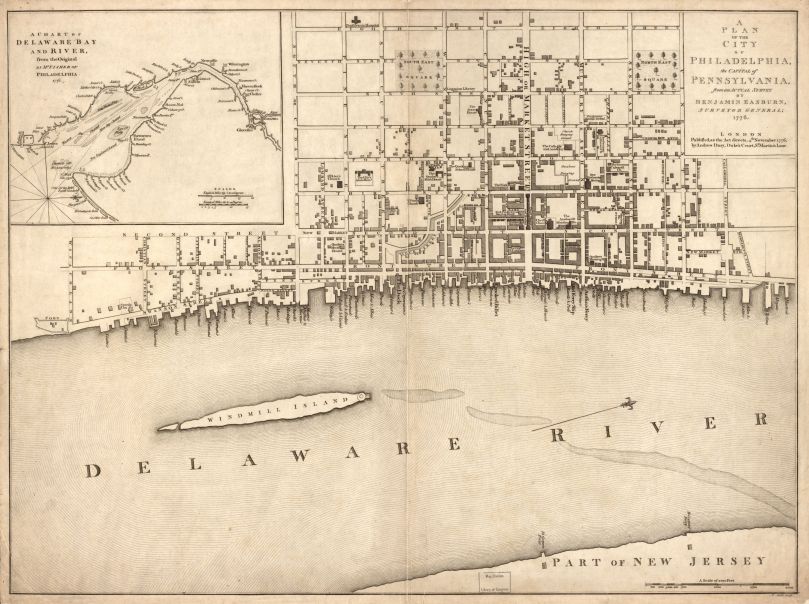 A plan of the city of Philadelphia, the capital of Pennsylvania, from an actual survey, 1776. Library of Congress