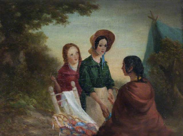 British (English) School; Two Girls Consulting a Gipsy Fortune-Teller; National Trust, Felbrigg Hall; http://www.artuk.org/artworks/two-girls-consulting-a-gipsy-fortune-teller-171228
