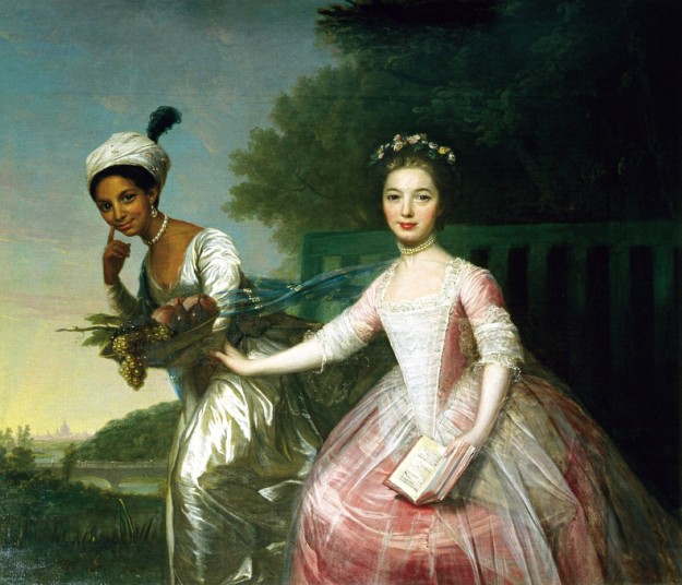 Portrait of Dido Elizabeth Belle Lindsay and her cousin Lady Elizabeth Murray, c.1778. Formerly attributed to Johann Zoffany.