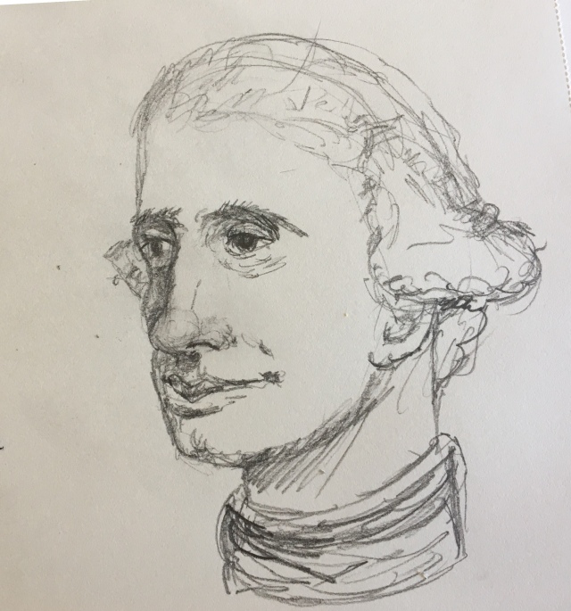 A sketch of Sir John Lindsay KB, Prince Of Arcot (and father of Dido Elizabeth Belle), as he would have looked around the time of his investiture at the Chepauk Palace, Madras, India on 11th March 1771 when he was the King's ambassador to India. By Ian Sciacaluga.