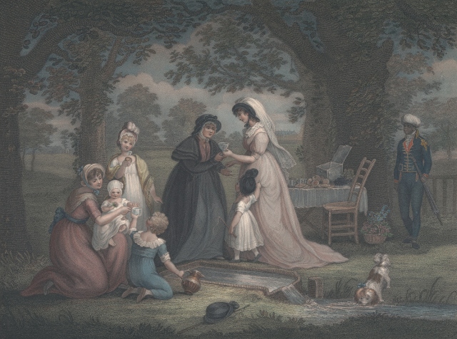 The Drinking Well in Hyde Park, engraving by James Godby after Maria Spilsbury, 1802.