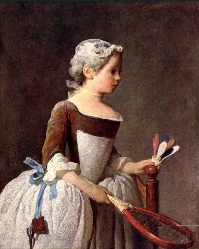 La fillette au volant by Jean Siméon Chardin, 1740