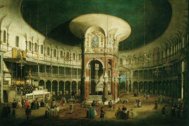 The Interior of the Rotunda, Ranelagh, London; Canaletto; Compton Verney