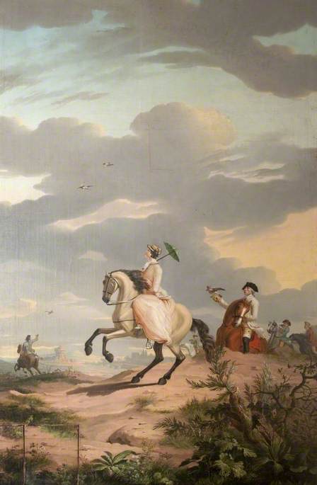 A Hawking Party by Gerrit Malleyn, 1779