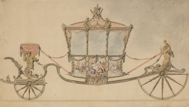 Sir William Chamber's design for the new State Coach, 1760.