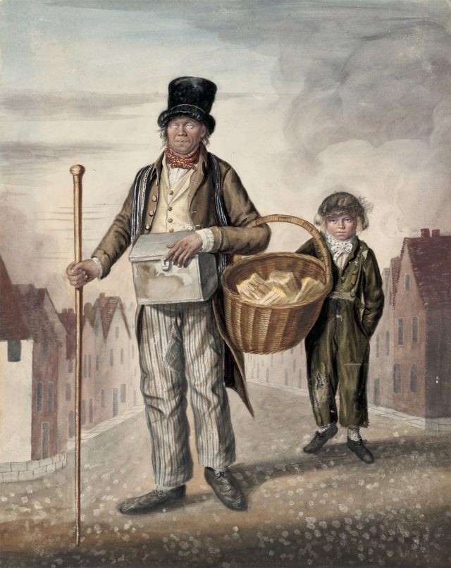 Mark Custings, known as Blind Peter and his boy, Norwich, 1823 by John Dempsey. NPG, Australia